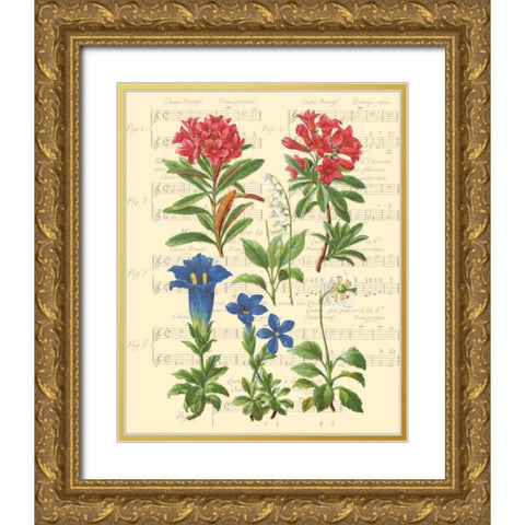 Allegro I Gold Ornate Wood Framed Art Print with Double Matting by Paschal, Irene