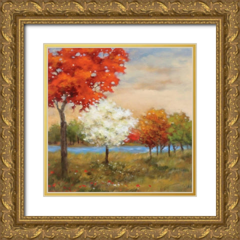 Four Seasons Gold Ornate Wood Framed Art Print with Double Matting by Rogers, Adam
