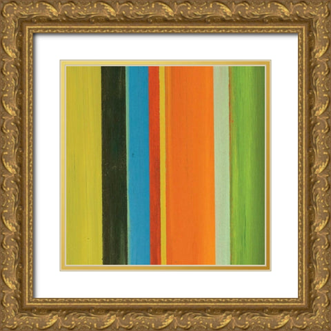 Hampton Stripe III Gold Ornate Wood Framed Art Print with Double Matting by Chandler, Fran