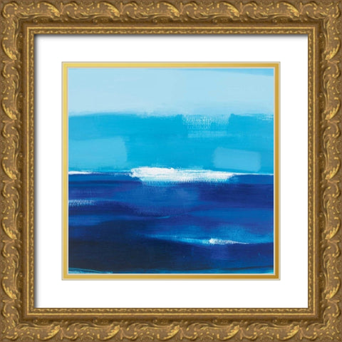 Cerulean Seas Gold Ornate Wood Framed Art Print with Double Matting by Roth, Jack