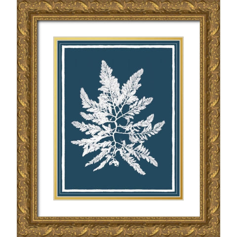 Indigo Seas III Gold Ornate Wood Framed Art Print with Double Matting by Lawrence, David