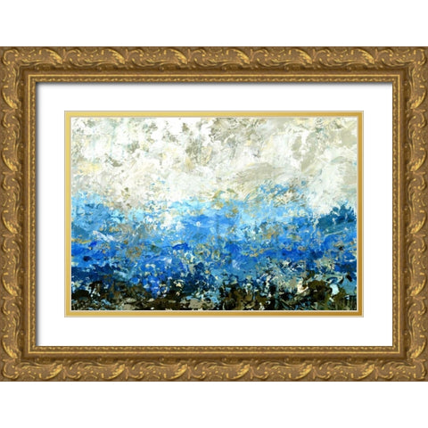 Indigo EquationÂ Â   Gold Ornate Wood Framed Art Print with Double Matting by Bartlett, Sandra