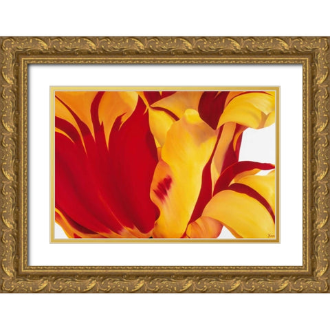Floriade I Gold Ornate Wood Framed Art Print with Double Matting by Poelstra-Holzhaus, Yvonne