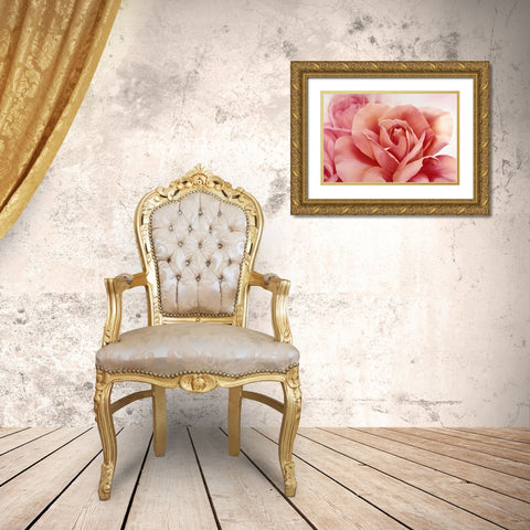 Pink Rose II Gold Ornate Wood Framed Art Print with Double Matting by Poelstra-Holzhaus, Yvonne