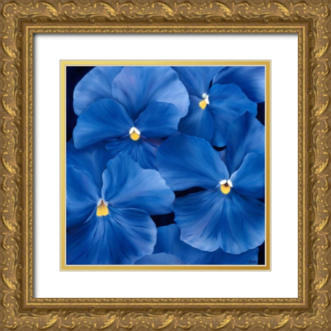 Colourful Floral III Gold Ornate Wood Framed Art Print with Double Matting by Poelstra-Holzhaus, Yvonne