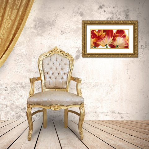 Fancy Flower III Gold Ornate Wood Framed Art Print with Double Matting by Poelstra-Holzhaus, Yvonne