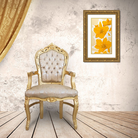 Yellow missy Gold Ornate Wood Framed Art Print with Double Matting by Poelstra-Holzhaus, Yvonne