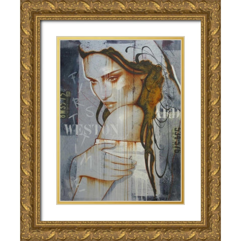First time in Weston park Gold Ornate Wood Framed Art Print with Double Matting by Jochem, Hans