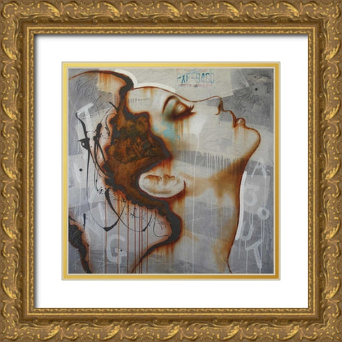 Thinking about Gold Ornate Wood Framed Art Print with Double Matting by Jochem, Hans