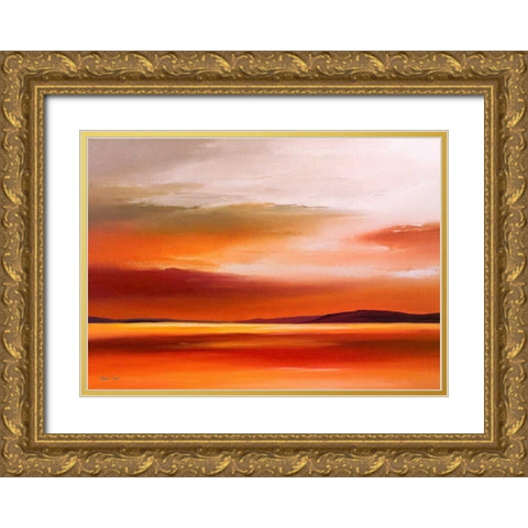 Evening Sky IV Gold Ornate Wood Framed Art Print with Double Matting by Paus, Hans