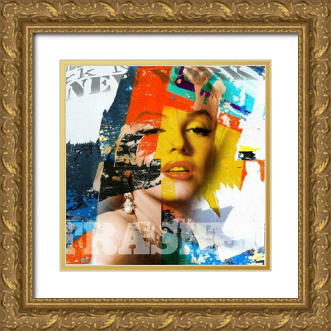 Marilyn II Gold Ornate Wood Framed Art Print with Double Matting by Baker, Micha