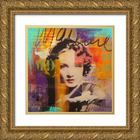 Marlene D. Gold Ornate Wood Framed Art Print with Double Matting by Baker, Micha