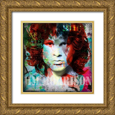 Jim Morrison Gold Ornate Wood Framed Art Print with Double Matting by Baker, Micha