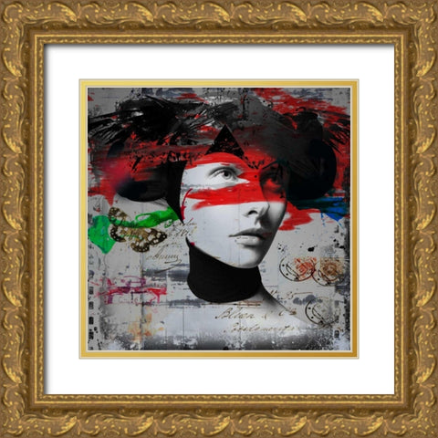 Graceful Gold Ornate Wood Framed Art Print with Double Matting by Baker, Micha