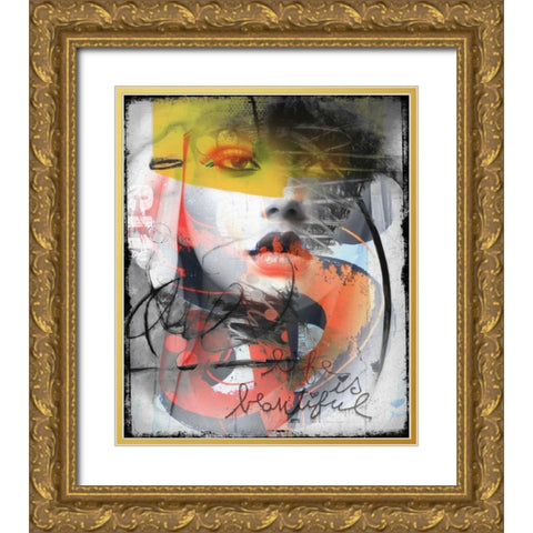 Surprice Gold Ornate Wood Framed Art Print with Double Matting by Baker, Micha