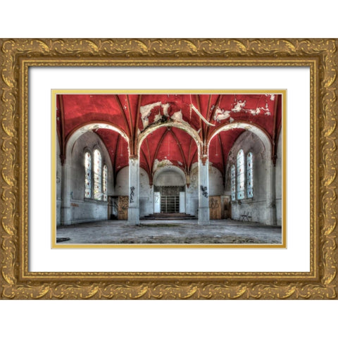 Bloemendaal Gold Ornate Wood Framed Art Print with Double Matting by Sneeuw, Ivo