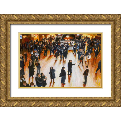 Central Station Gold Ornate Wood Framed Art Print with Double Matting by Hofstra,HJ