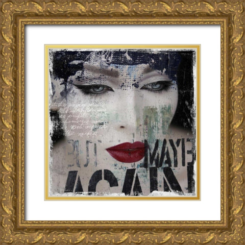 Regrets II Gold Ornate Wood Framed Art Print with Double Matting by Baker, Micha