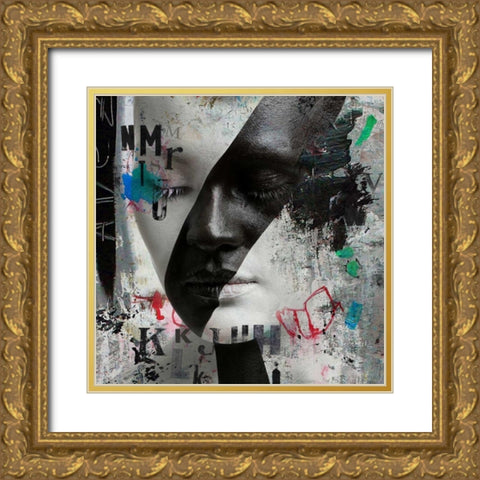 Black beauty Gold Ornate Wood Framed Art Print with Double Matting by Baker, Micha