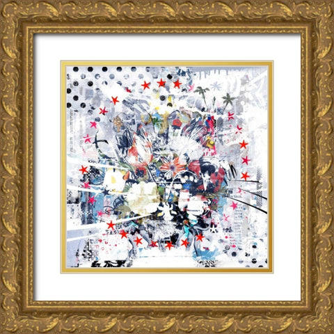 Wallflowers Gold Ornate Wood Framed Art Print with Double Matting by Albers, Teis