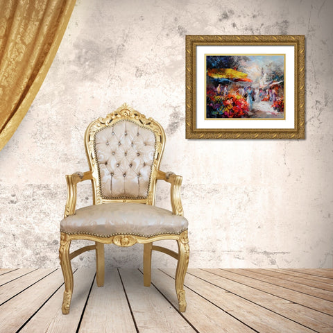 Market place III Gold Ornate Wood Framed Art Print with Double Matting by Haenraets, Willem