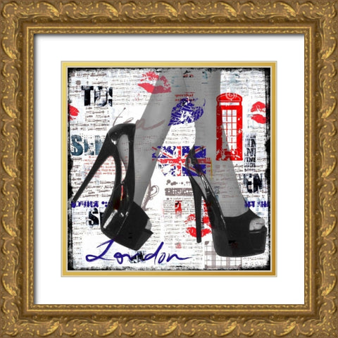 High heels II Gold Ornate Wood Framed Art Print with Double Matting by Baker, Micha