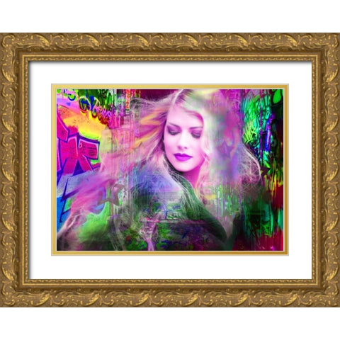 Blondie Gold Ornate Wood Framed Art Print with Double Matting by de Haas, Mascha