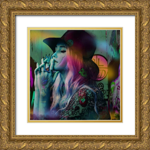 Charlie Gold Ornate Wood Framed Art Print with Double Matting by de Haas, Mascha