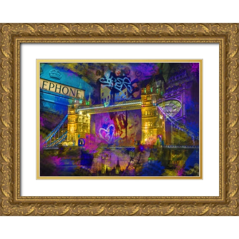 London Gold Ornate Wood Framed Art Print with Double Matting by de Haas, Mascha