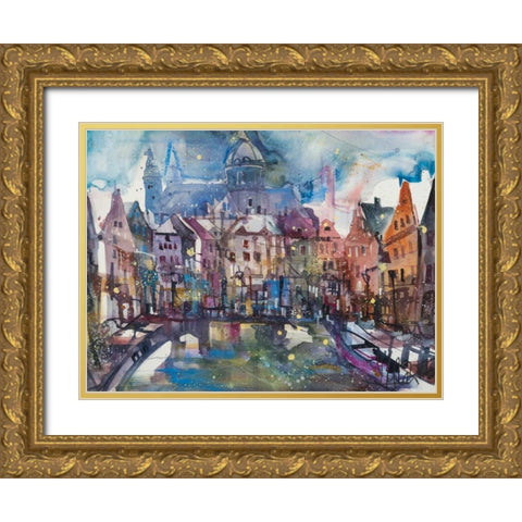 Amsterdam Gold Ornate Wood Framed Art Print with Double Matting by Mattern, Andreas