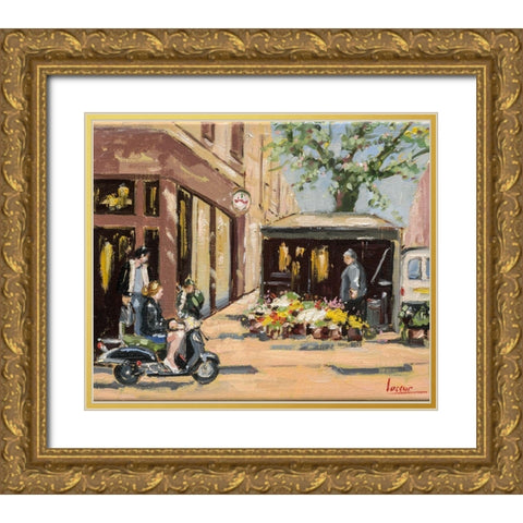 City scene II Gold Ornate Wood Framed Art Print with Double Matting by Laceur, Nicole