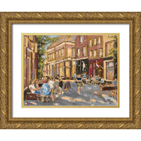 Dutch City Gold Ornate Wood Framed Art Print with Double Matting by Laceur, Nicole