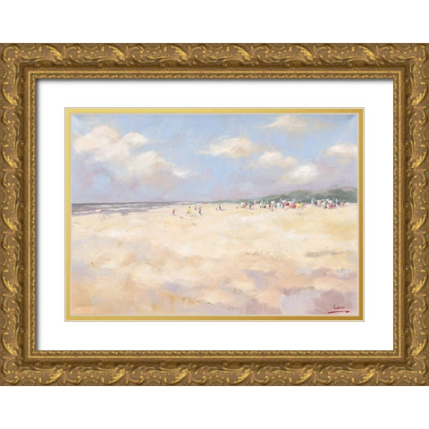 Beach Summer Gold Ornate Wood Framed Art Print with Double Matting by Laceur, Nicole