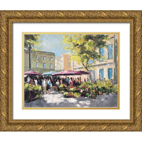 Market time Gold Ornate Wood Framed Art Print with Double Matting by Laceur, Nicole