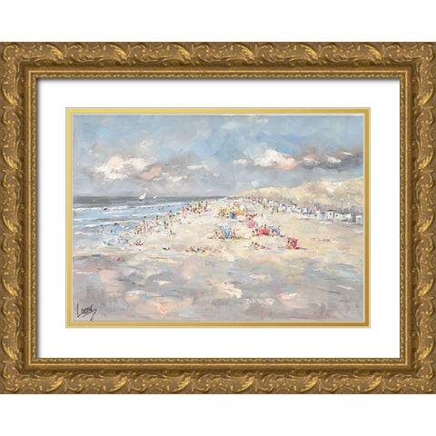 Beach in Europe Gold Ornate Wood Framed Art Print with Double Matting by Laceur, Nicole