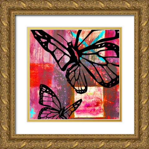 Butterfly II Gold Ornate Wood Framed Art Print with Double Matting by Baker, Micha
