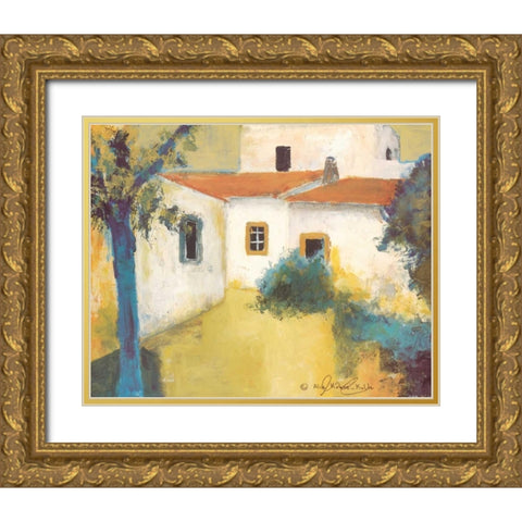 Patio I Gold Ornate Wood Framed Art Print with Double Matting by Kruse-kolk, Alie