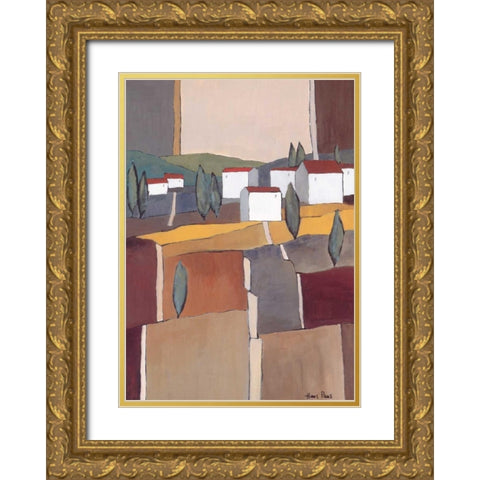 White houses I Gold Ornate Wood Framed Art Print with Double Matting by Paus, Hans