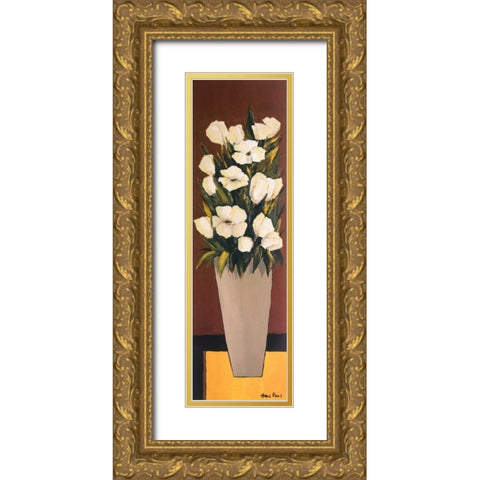 Grey Vase  Gold Ornate Wood Framed Art Print with Double Matting by Paus, Hans