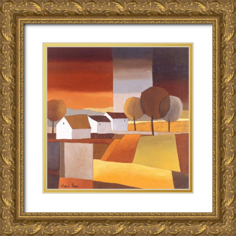 Along the road II Gold Ornate Wood Framed Art Print with Double Matting by Paus, Hans