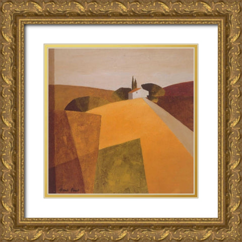 Country road IV Gold Ornate Wood Framed Art Print with Double Matting by Paus, Hans