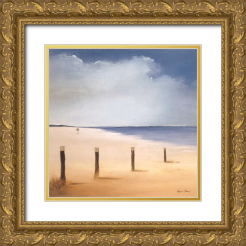 Along the beach I Gold Ornate Wood Framed Art Print with Double Matting by Paus, Hans