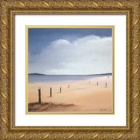 Along the beach II Gold Ornate Wood Framed Art Print with Double Matting by Paus, Hans