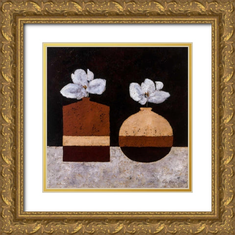 Simplicity III Gold Ornate Wood Framed Art Print with Double Matting by Paus, Hans