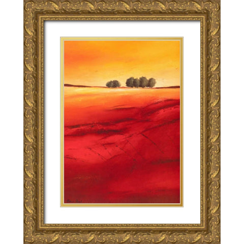 Tree Timberline II Gold Ornate Wood Framed Art Print with Double Matting by Paus, Hans