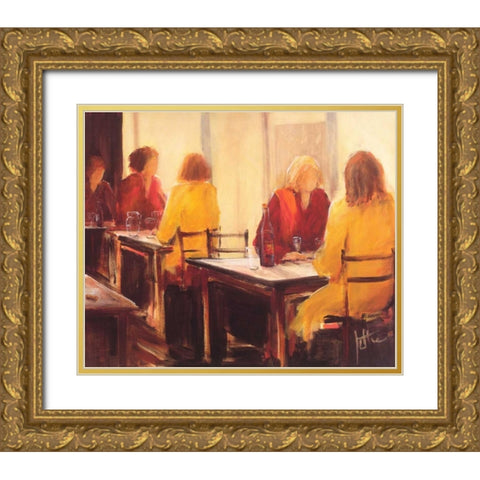 A good conversation II Gold Ornate Wood Framed Art Print with Double Matting by Roseboom, Jettie