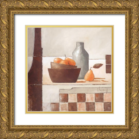 Still life in grey I Gold Ornate Wood Framed Art Print with Double Matting by Heigl, Franz