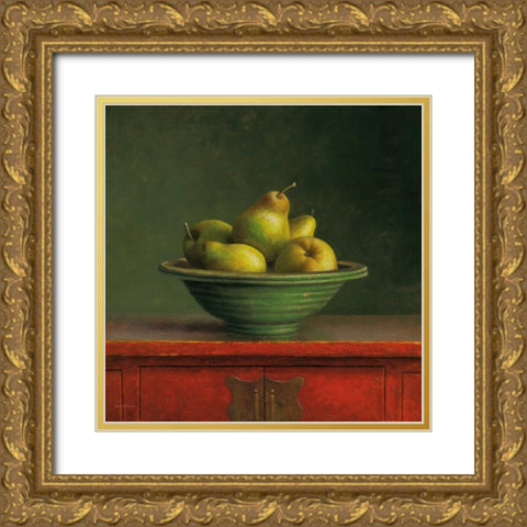 Pears Gold Ornate Wood Framed Art Print with Double Matting by van Riswick, Jos