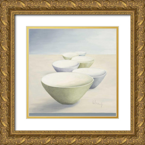 In a row II Gold Ornate Wood Framed Art Print with Double Matting by Heigl, Franz