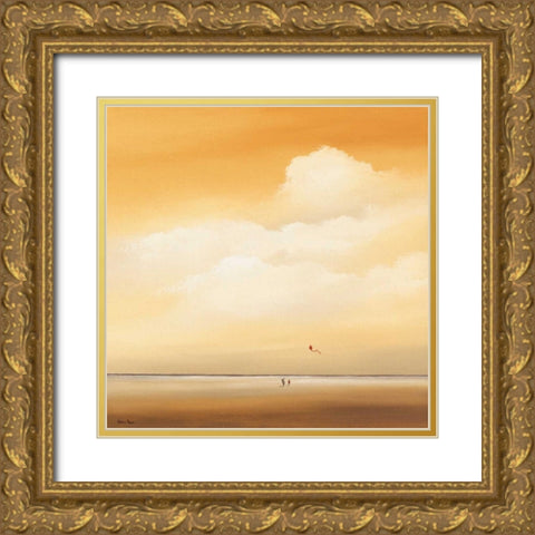 Flying high Gold Ornate Wood Framed Art Print with Double Matting by Paus, Hans